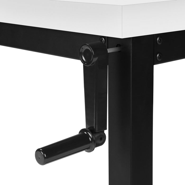 Kai 47.25\" Adjustable Height Office Desk - White/Black