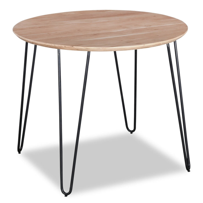 Miya 5pc Dining Set with Table & 4 Chairs, Acacia Wood, Metal, 36\"W Round - Moss Green