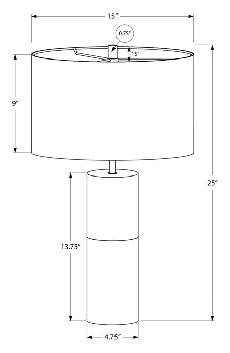 25\" Black and Gold with Drum Shade Table Lamp