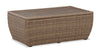 Cali Outdoor Patio Coffee Table - 49\"W, Hand-Woven Resin Wicker, UV & Weather Resistant - Natural