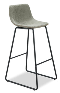 Coty Barstool with Vegan Leather Fabric, Metal - Khaki 