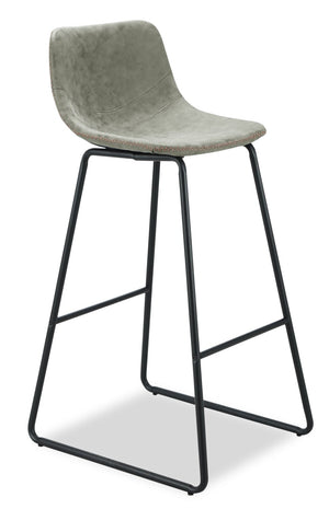 Coty Barstool with Vegan Leather Fabric, Metal - Khaki