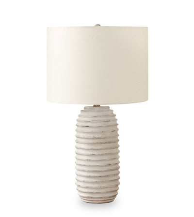 28" Cream Textured Resin Table Lamp|Lampe de table de 28 po en résine texturée crème