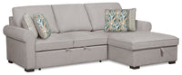 Haven 2-Piece Right-Facing Chenille Sleeper Sectional - Grey 