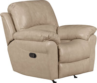 Kobe Genuine Leather Recliner - Stone  