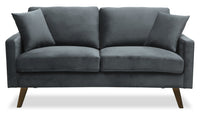 Joelle Velvet Loveseat - Grey 