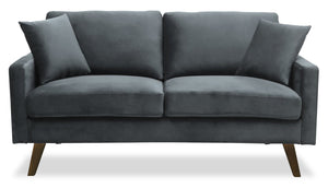 Joelle Velvet Loveseat - Grey