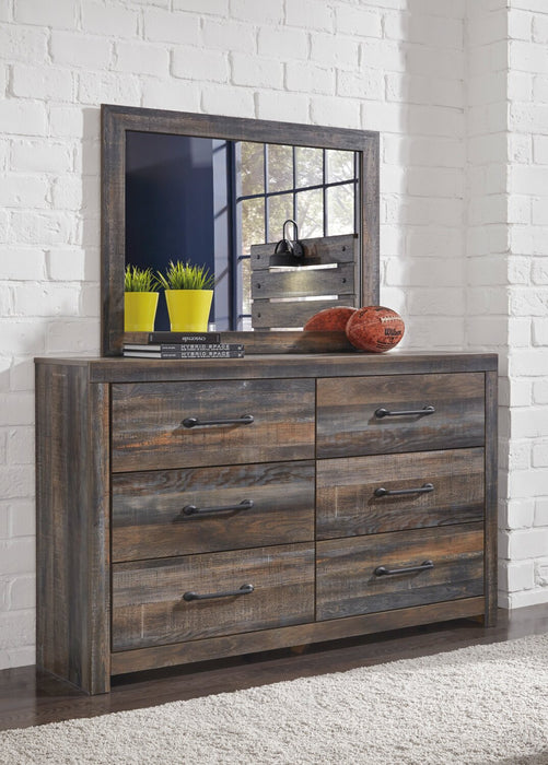 Abby 6pc Bedroom Set with Storage Bed, Dresser, Mirror & Nightstand, LED, USB, Brown - Full Size