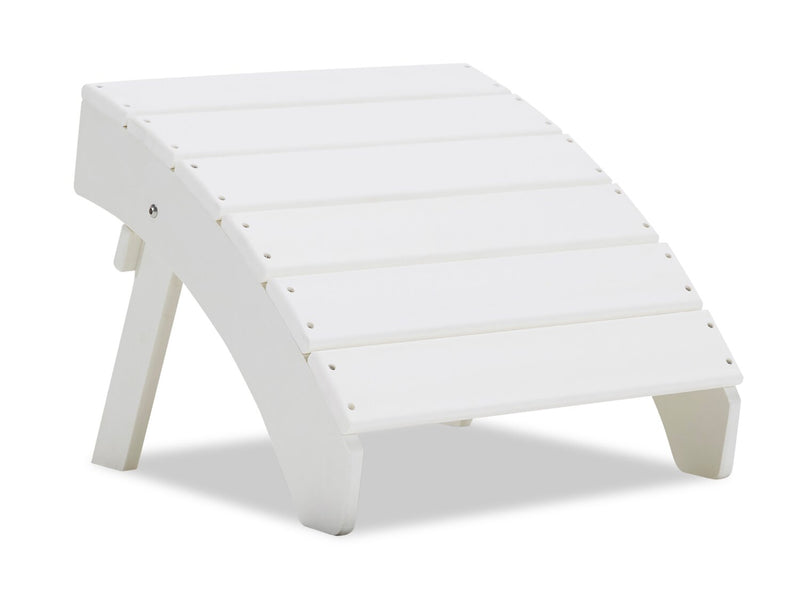 Bask Outdoor Patio Ottoman - High Density Plastic, UV & Weather Resistant - White
