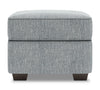 Made in Canada Customizable Sofa Lab Roll 24\" Linen-Look Fabric Ottoman - Luna Pewter Grey