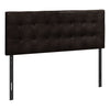 Estel Upholstered Headboard in Brown Vegan Leather Fabric, Button Tufted - Queen Size