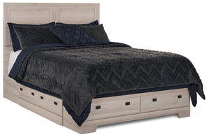 Yorkdale 6-Drawer Platform Bed with Headboard & Storage Frame, Made in Canada, White - Queen Size