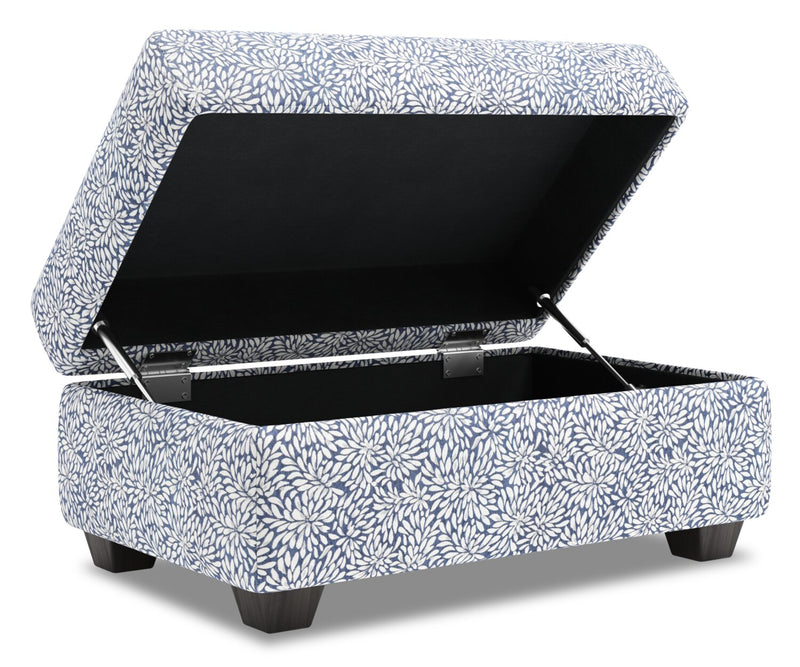 Made in Canada Customizable Sofa Lab The Trunk 39\" Fabric Storage Ottoman - Cadet Multicolour