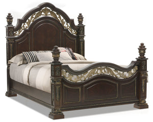 Wynn Panel Bed, Cherry Brown - Queen Size