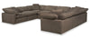 Eclipse 8-Piece Linen-Look Fabric Modular Sectional - Slate