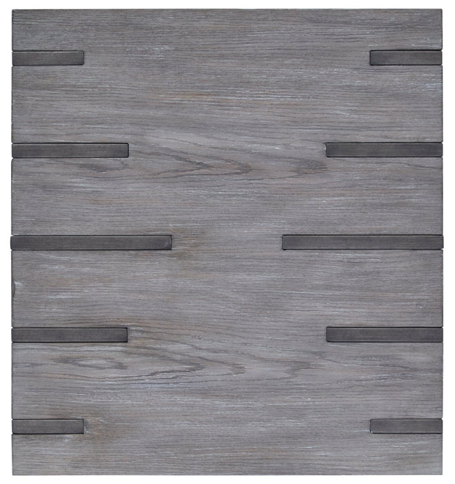Eldridge 24\" Modern End Table with Shelf - Weathered Grey with Metal and Wood