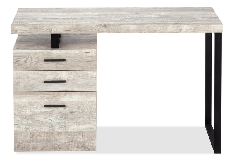 Clayton 47.25\" Reversible Office Desk with 3-Drawers - Light Taupe
