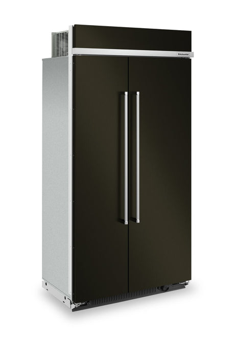 KitchenAid 42\" 25.5 Cu. Ft. Side-by-Side Refrigerator - Black Stainless Steel PrintShield™ - KBSN702MBS