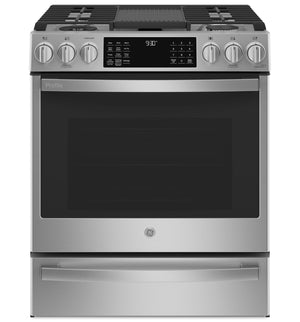 Profile 5.6 Cu. Ft. Smart Dual Fuel Range with True European Convection - Stainless Steel Fingerprint Resistant - PC2S930YPFS