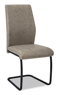 Heath Dining Chair with Vegan-Leather Fabric, Metal - Taupe 