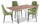 Miya 5pc Dining Set with Table & 4 Chairs, Live Edge, Acacia Wood, Metal, 60