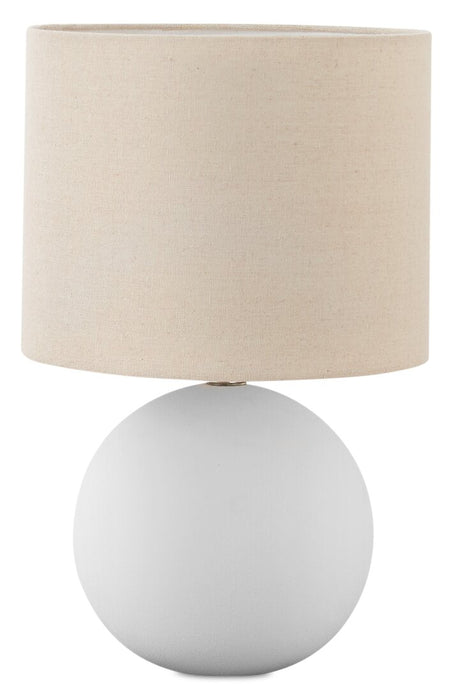 16\" Cream Ceramic with Drum Shade Table Lamp