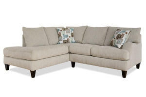 Nofia 2-Piece Chenille Left-Facing Sectional - Linen