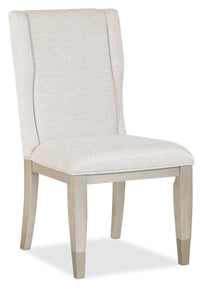 Tate Dining Chair with Chenille Polyester Fabric - Silver 