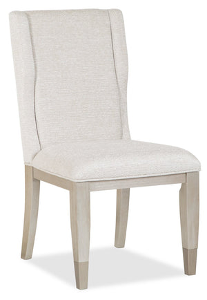 Tate Dining Chair with Chenille Polyester Fabric - Silver