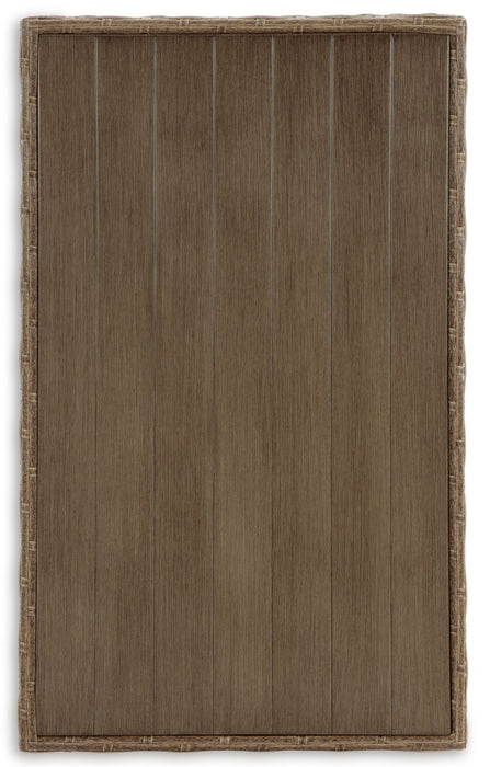 Cali Outdoor Patio Coffee Table - 49\"W, Hand-Woven Resin Wicker, UV & Weather Resistant - Natural
