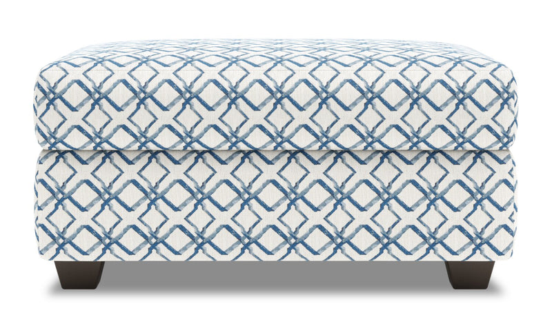 Made in Canada Customizable Sofa Lab The Trunk 39\" Fabric Storage Ottoman - Ocean Multicolour