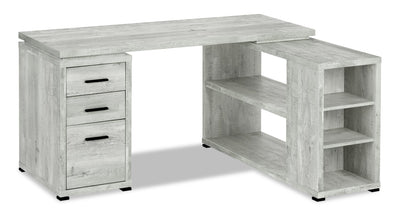 Rickey L-Shaped Corner Desk - Grey  