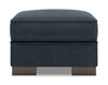 Made in Canada Customizable Sofa Lab Track 24\" Linen-Look Fabric Ottoman - Luna Sailor Blue