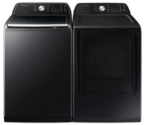 Samsung 5.3 Cu. Ft. Top-Load Washer and 7.4 Cu. Ft. Electric Dryer - Black Stainless