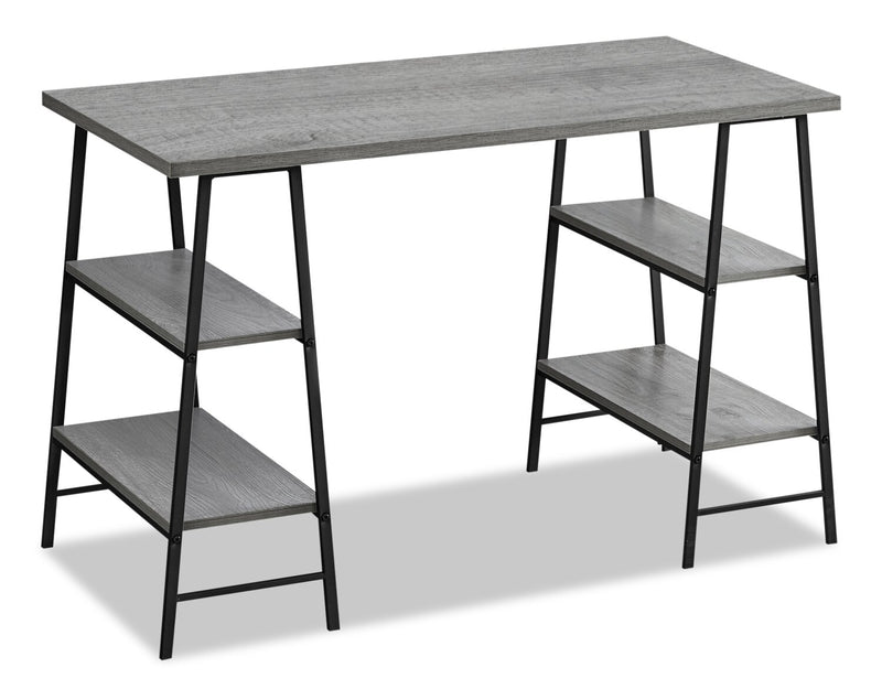 Jonnie 47.25\" Office Desk with Sawhorse-style Legs - Grey