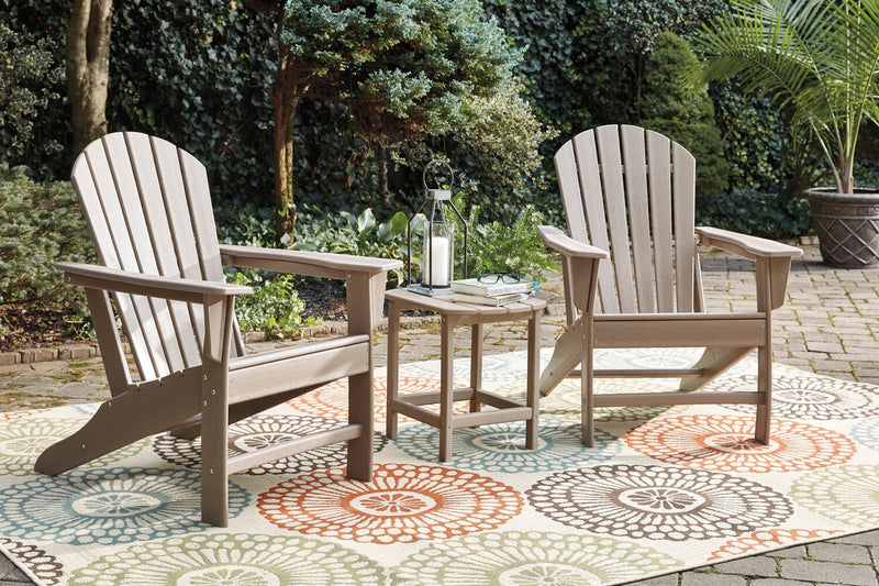 Bask Outdoor Patio End Table - 15\"W, High Density Plastic, UV & Weather Resistant - Taupe