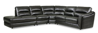 Romeo 4-Piece Genuine Leather Left-Facing Sectional - Grey 