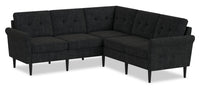 Scott Living BLOK Modular 5-Piece Fabric Sectional with Rolled Arms and Reversible Cushions - Charcoal Grey 