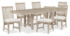 Athena 7pc Dining Set with Table & 6 Chairs, 78-96