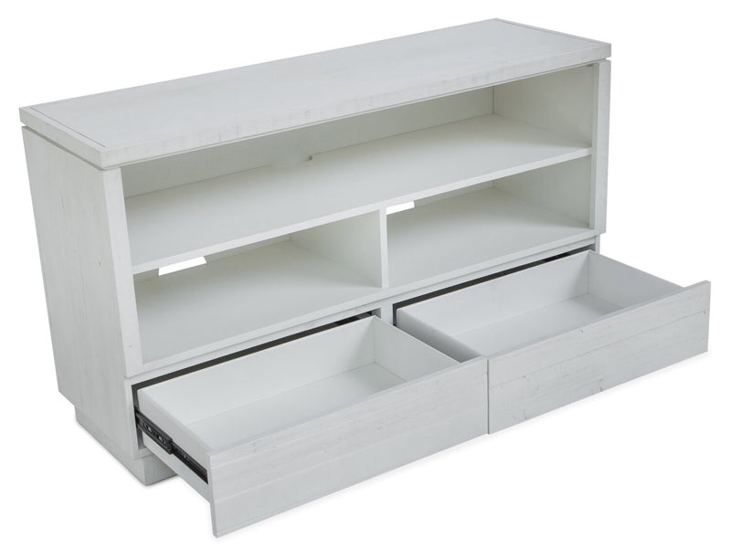 Emir 52\" Modern Sofa Table with Storage and Shelf - Alabaster White Wood
