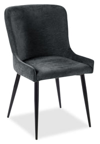 Lexi Dining Chair with Velvet-Look Fabric, Metal - Grey 