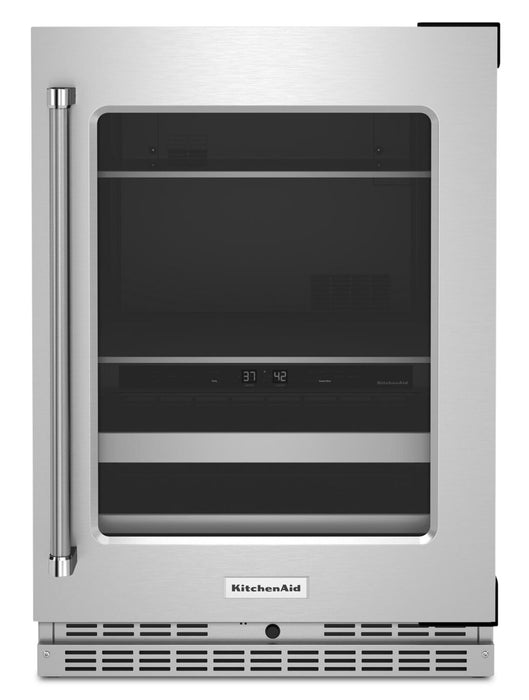 KitchenAid 24\" 4.9 Cu. Ft. Undercounter Beverage Refrigerator - Stainless Steel - KUBR314KSS