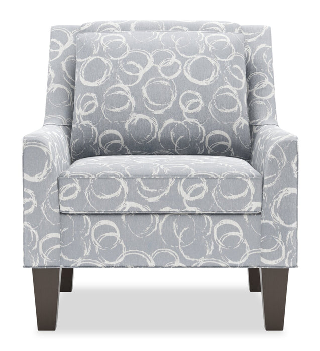 Made in Canada Sofa Lab Customizable Club  29\" Fabric Accent Chair with Wood Legs - Alloy Multicolour