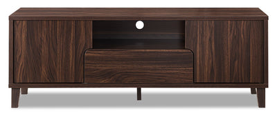 Finn 60" TV Stand - Modern style TV Stand in Dark Walnut Particleboard, Medium Density Fibreboard (MDF)