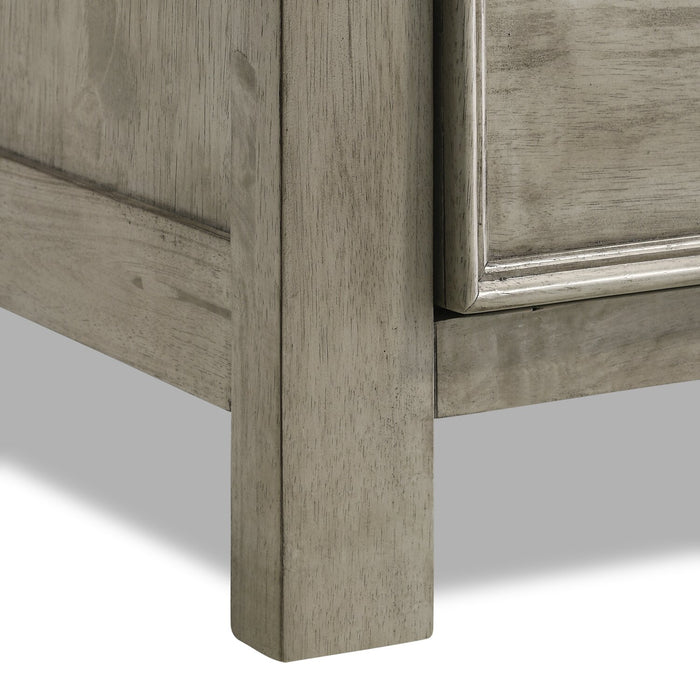 Levi 5pc Bedroom Set with Storage Bed, Dresser & Mirror, Wooden, Drift Grey - King Size