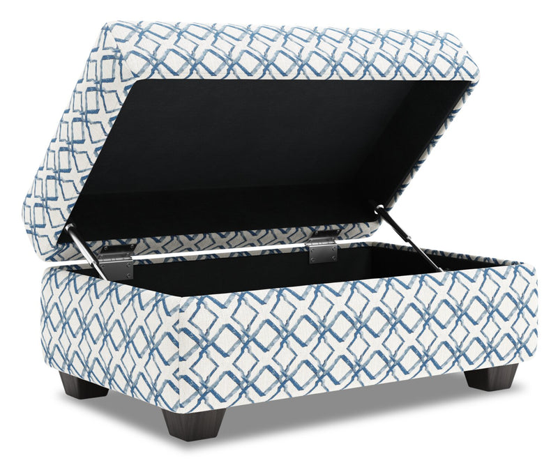 Made in Canada Customizable Sofa Lab The Trunk 39\" Fabric Storage Ottoman - Ocean Multicolour