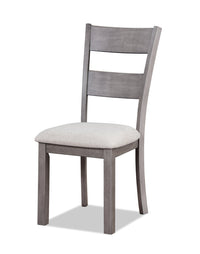 Krew Dining Chair with Polyester Fabric, Ladder-Back - Grey 