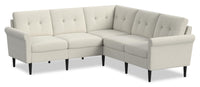 Scott Living BLOK Modular 5-Piece Fabric Sectional with Rolled Arms and Reversible Cushions - Ivory Boucle 