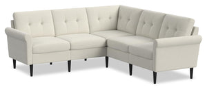 Scott Living BLOK Modular 5-Piece Fabric Sectional with Rolled Arms and Reversible Cushions - Ivory Boucle