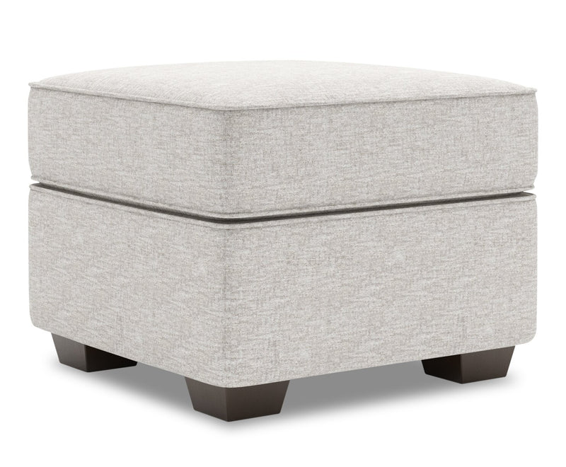 Made in Canada Customizable Sofa Lab Roll 24\" Chenille Fabric Ottoman - Luxury Silver